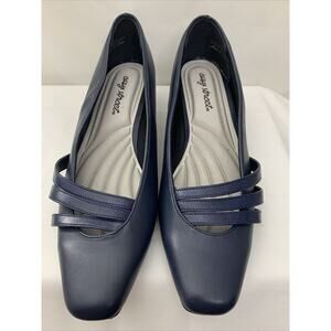 Easy Spirit Entice Navy Pumps Womens 8 WW Extra Wide